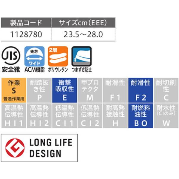 シモン 安全靴 Simon 7522 黒 23.5-28.0cm EEE JIS規格 中編上靴