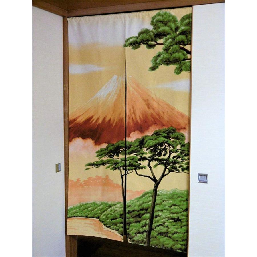 和風　風景のれん　赤富士と松｜w-style-interior