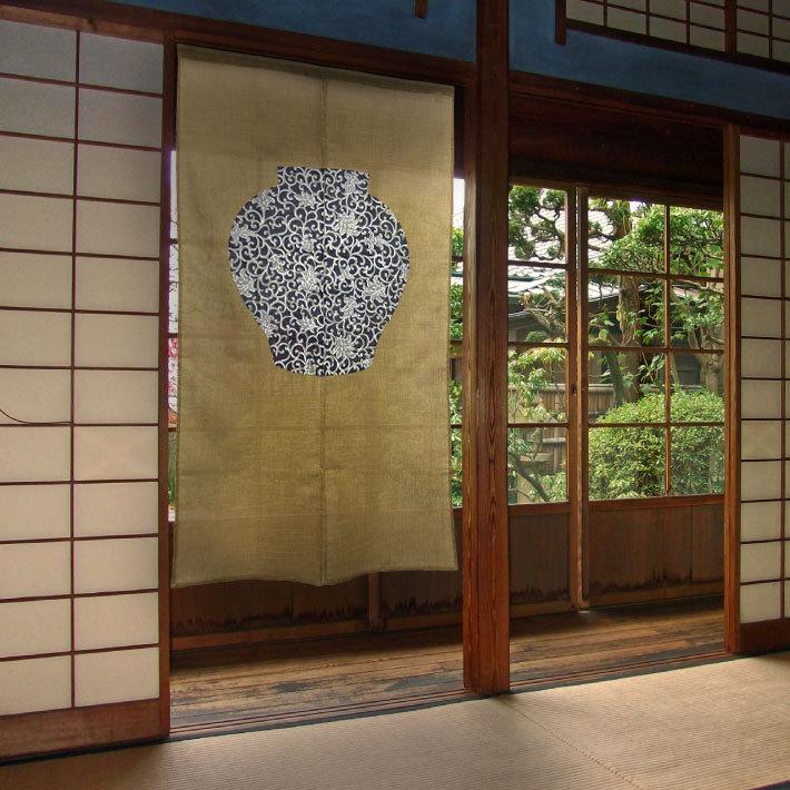 のれん 壺 85×150cm つぼ 和風 暖簾 目隠し 和柄 古風 おしゃれ のれん 壺 85×150cm つぼ 和風 暖簾 目隠し 和柄 古風 おしゃれ