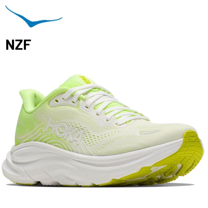 HOKA スポーツシューズ ホワイト/グリーン/イエロー トレーニング ホカ レディース ランニングシューズ 幅広 HOKA