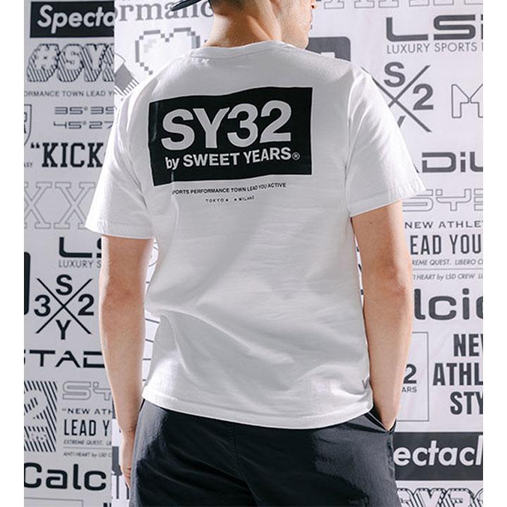 半袖 Tシャツ メンズ SY32 by SWEET YEARS スウィートイヤーズ BOX LOGO BACK PRINT TEE スポーツウェア カジュアル 男性 ロゴ バックプリント ブラック /13032J｜w-w-m｜09
