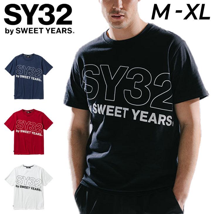 SY32 by SWEET YEARS 半袖シャツ 黒 Mサイズ 半袖 Tシャツ メンズ SY32 by SWEET YEARS スウィートイヤーズ SLASH