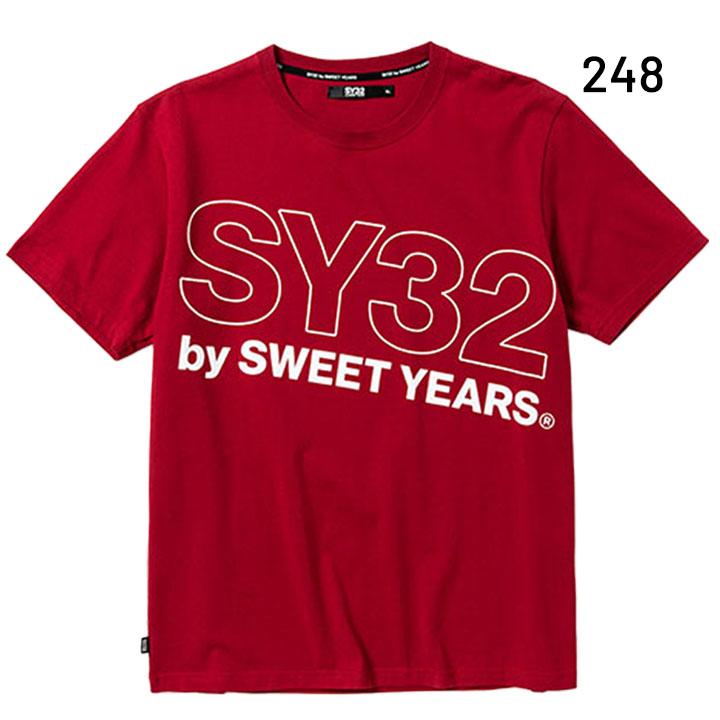 半袖 Tシャツ メンズ SY32 by SWEET YEARS スウィートイヤーズ SLASH BIG LOGO TEE スポーツウェア カジュアル 男性 プリントT ビッグロゴ トップス/13033J｜w-w-m｜03