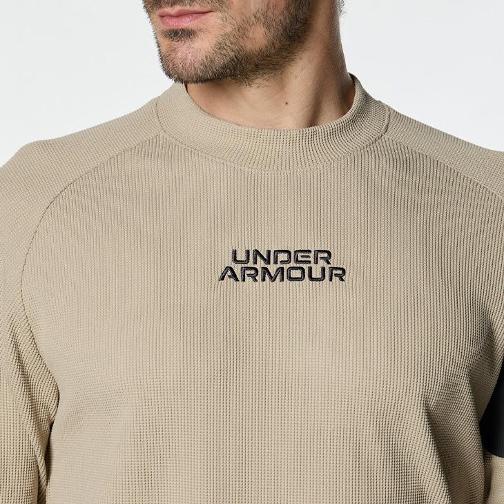 UNDER ARMOUR ゴルフ用モックネックシャツ XL ワッフル素材 アンダーアーマー UNDER ARMOUR メンズ ゴルフ 長袖シャツ UAワッフル