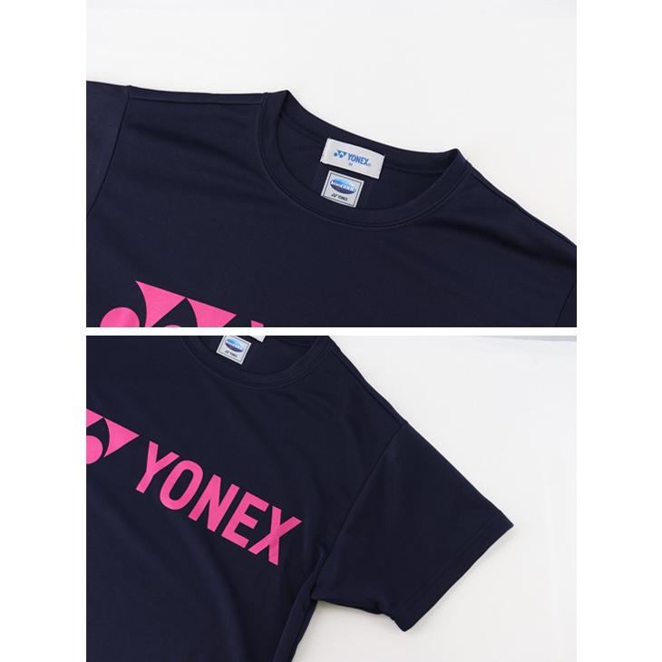 YONEX 吸汗速乾 Tシャツ Lサイズ ネイビー/ピンク YONEX（ヨネックス） 半袖 ドライTシャツ レディース 吸汗速乾