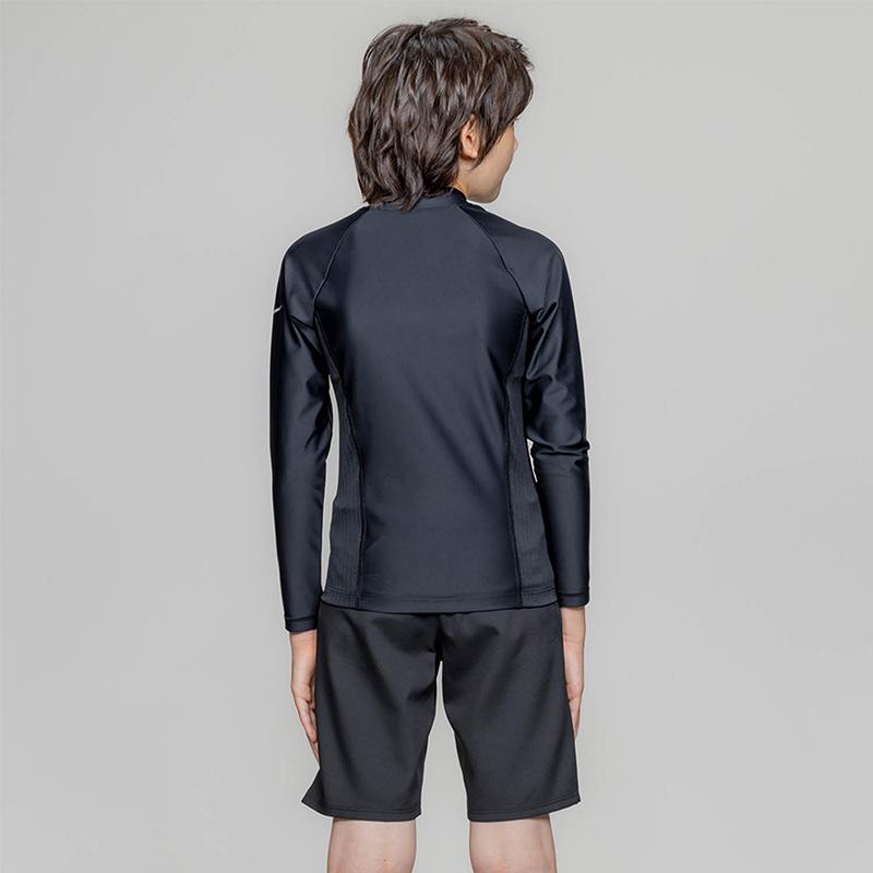 NSSU スポーツ用水着 黒/青 NIKE（ナイキ） キッズ ジュニア スクール水着 NIKE SWIM 長袖ショーツ