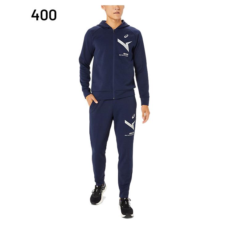 【新品・未使用】ASICS セットアップスウェット 上下 O ネイビー 刺繍ロゴ ASICS（アシックス） スウェット メンズ 上下 asics A-I-M フーディー