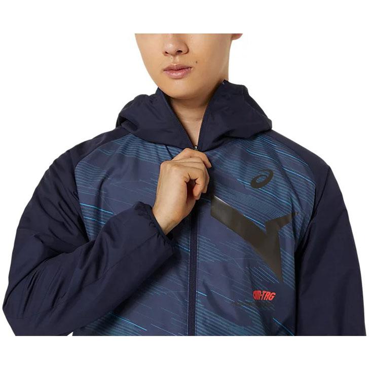 アシックス ウィンドブレーカー 裏起毛 メンズ レディース asics AIM-TRG 裏トリコット グラフィック フーディー ユニセックス トレーニング /2031E729の画像