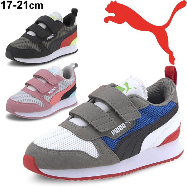 キッズ スニーカー ジュニア 男の子 女の子 子供靴/PUMA プーマ  R78 V PS/17-21.0cm ボーイズ ガールズ 運動靴 幼児 小学生 ベルクロ くつ/373617｜w-w-m