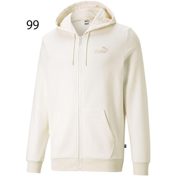 PUMA ホワイト ジップアップジャケット Lサイズ PUMA（プーマ） パーカー スウェット メンズ 裏起毛 ジャケット ジップ