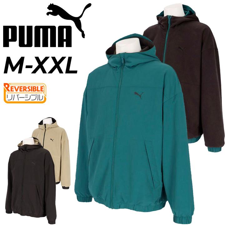 新品‼️【PUMA】ウインドブレーカー 上下 防寒防風 裏起毛 ネイビー／グリーン PUMA プーマ ウィンドブレーカー メンズ 上下 トレーニング