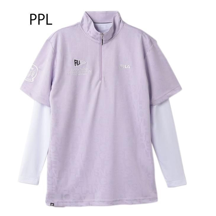 FILA半袖ポロシャツ＋長袖インナーシャツセット FILA 在庫処分 フィラ ゴルフ 半袖 ポロシャツ + 長袖 インナー