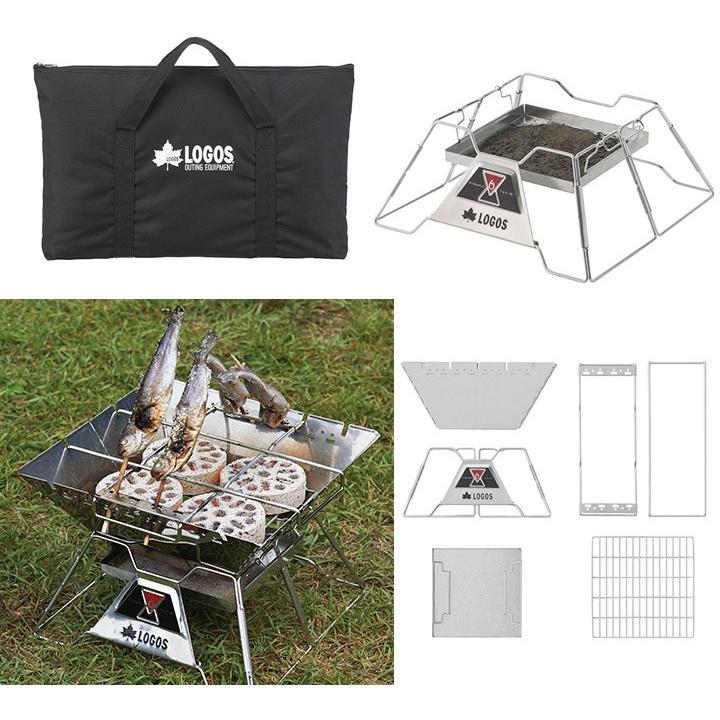 中古 LOGOS 焚き火台 KAGARIBI L キャリーバッグ付き