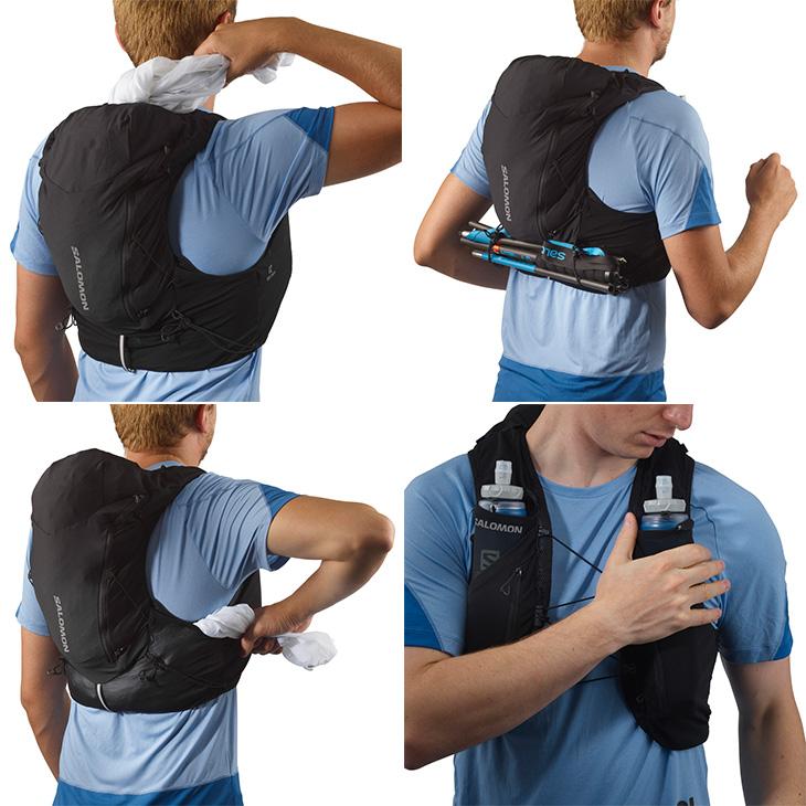 SALOMON ランニングベスト ボトルポケット付き SALOMON（サロモン） ランニングベスト フラスク付 SALOMON ADV SKIN