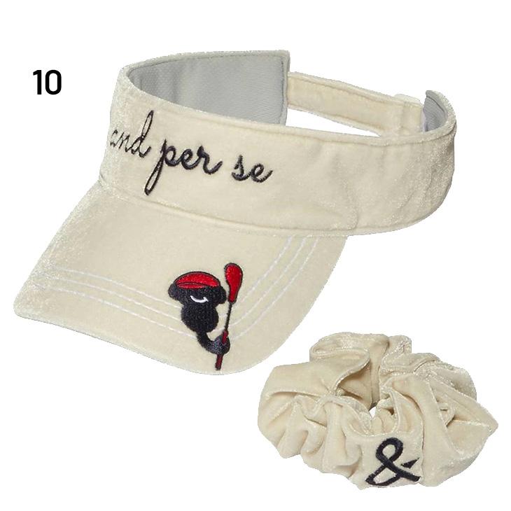 and per se（アンパスィ） サンバイザー レディース 帽子 シュシュ付き