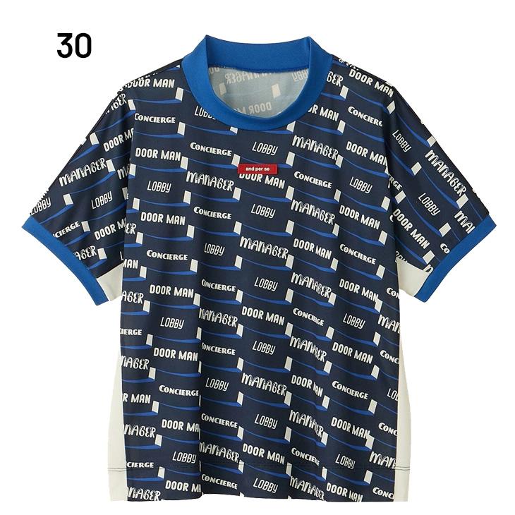 and per se レディース 半袖モックネックシャツ ネイビー and per se（アンパスィ） 半袖 モックネックシャツ レディース ゴルフ