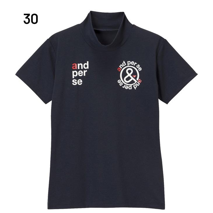 and per se（アンパスィ） 半袖 モックネックシャツ レディース ゴルフ