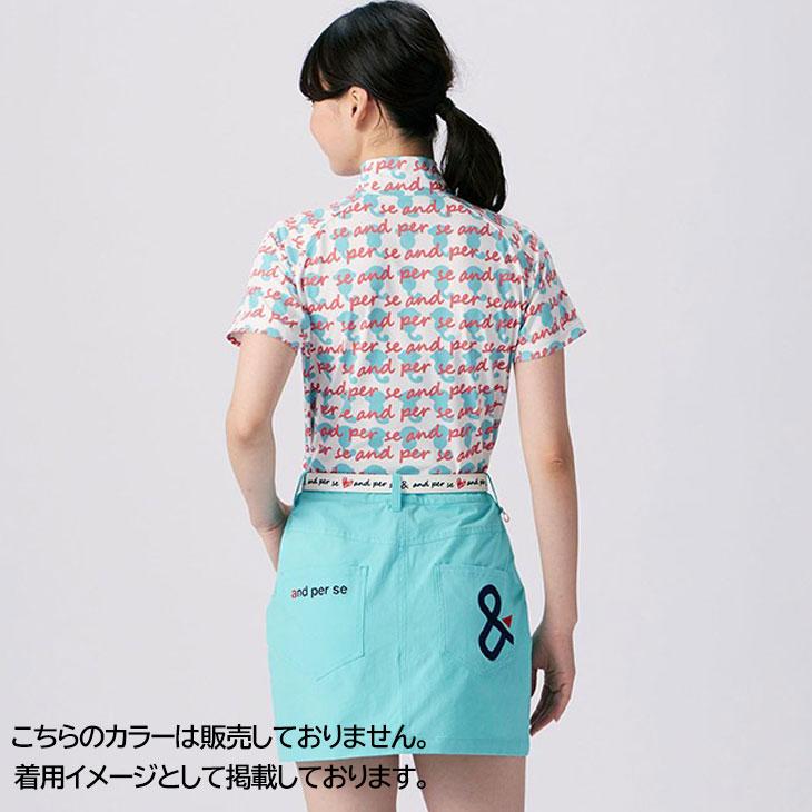and per seアンパスィ　レディース　モックネック　半袖シャツ　ウェア　L and per se アンパスィ 半袖 モックネックシャツ レディース