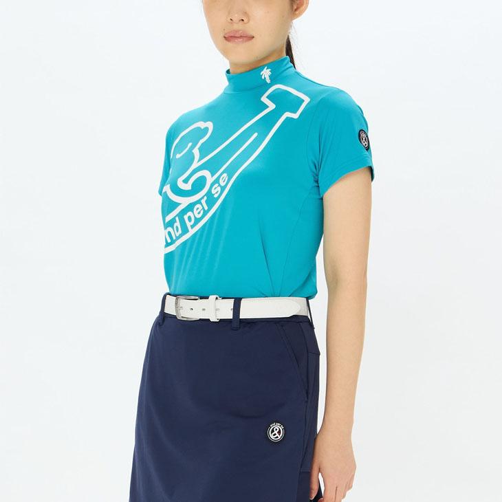 and per se（アンパスィ） 半袖 モックネックシャツ レディース ゴルフ