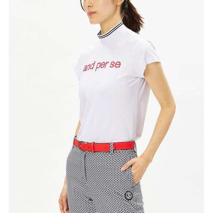 and per se（アンパスィ） 半袖 モックネックシャツ レディース ゴルフ
