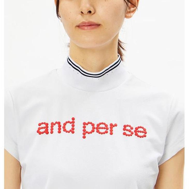 and per se（アンパスィ） 半袖 モックネックシャツ レディース ゴルフ