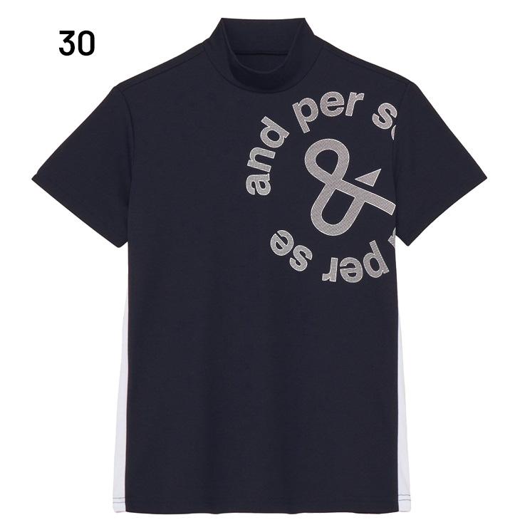 and per se（アンパスィ） 半袖 モックネックシャツ レディース ゴルフ