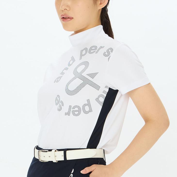 and per se（アンパスィ） 半袖 モックネックシャツ レディース ゴルフ