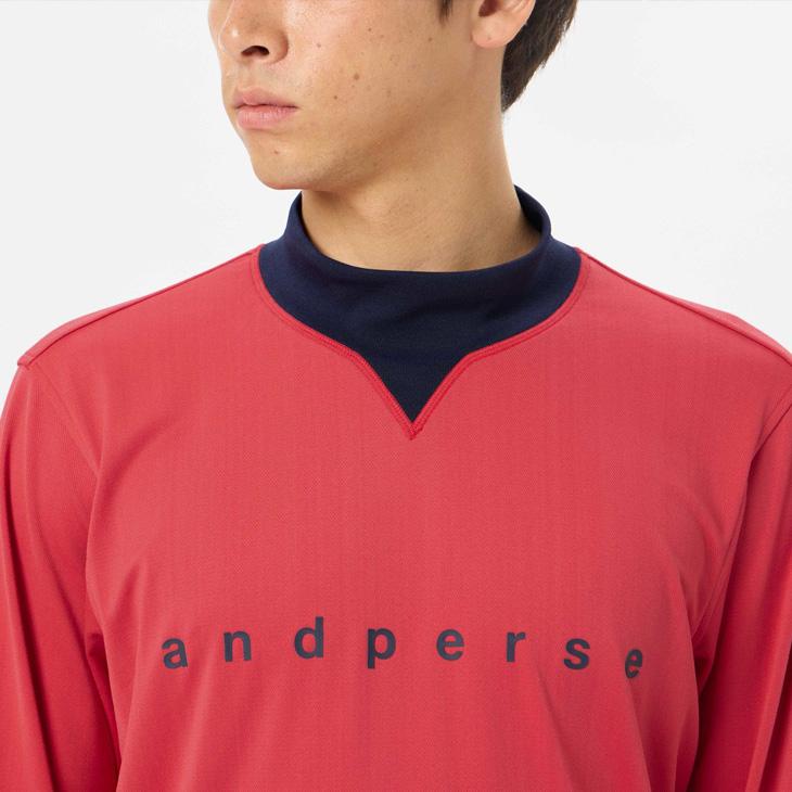 and per se アンパスィ 長袖 モックネックシャツ メンズ ゴルフ