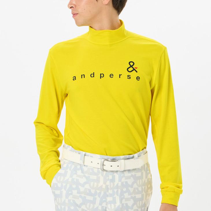 and per se アンパスィ 長袖 モックネックシャツ メンズ ゴルフ