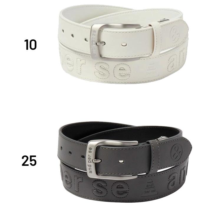 and per se（アンパスィ） ゴルフ用ベルト メンズ ロゴエンボスベルト