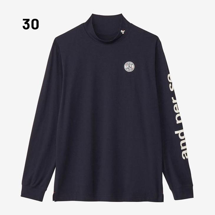 andperse ネイビー ハイネックシャツ and per se（アンパスィ） 長袖 ハイネックシャツ メンズ ゴルフウェア