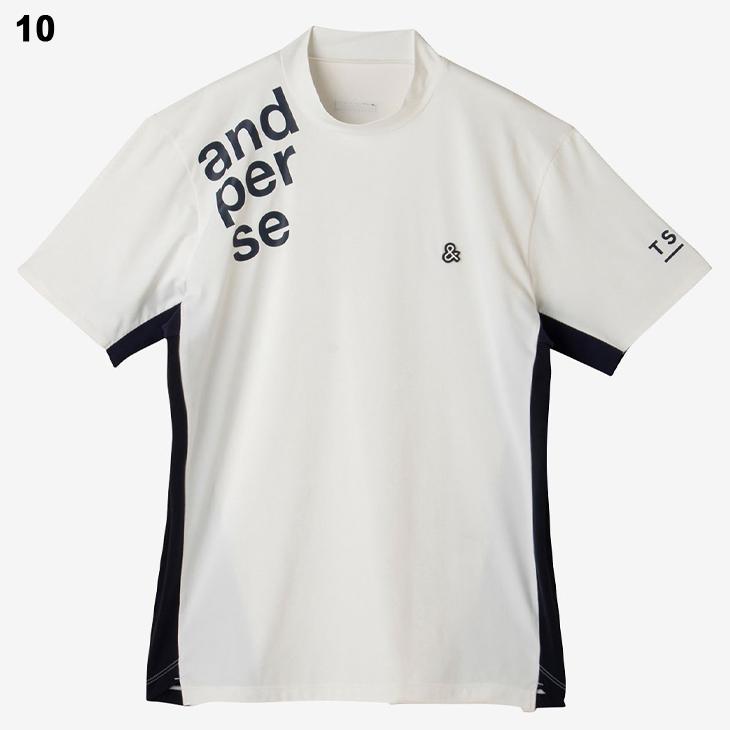 and per se（アンパスィ） 半袖 モックネックシャツ メンズ ゴルフ