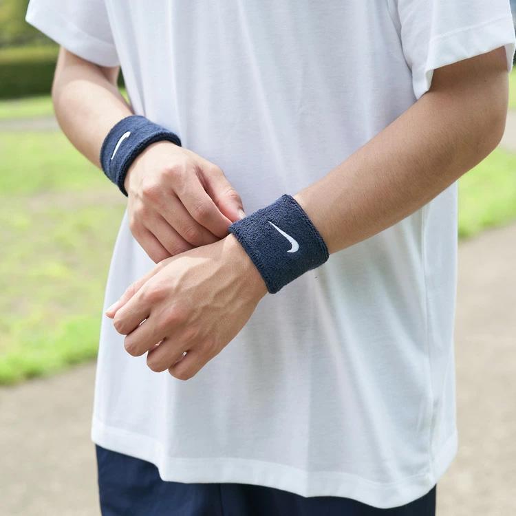 NIKE（ナイキ） リストバンド スウッシュ 2個セット ネイビー 濃紺 両
