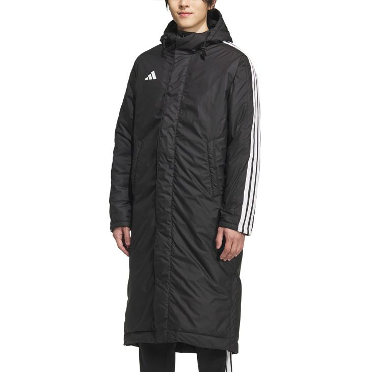 XL アディダス 中綿 裏ボア ベンチコート　ロング ジャケット 黒 ブラック adidas（アディダス） ベンチコート 裏ボア メンズ adidas M MH 3S