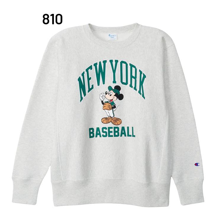 ミッキーマウス NEW YORK BASEBALL スウェット Sサイズ Champion（チャンピオン） スウェットシャツ 裏起毛 メンズ リバース