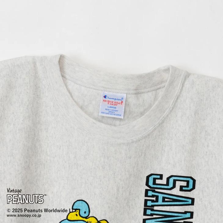 チャンピオン　リバースウィーブ　トリコ スヌーピー リバースウィーブ(R) クルーネックスウェットシャツ MADE IN USA