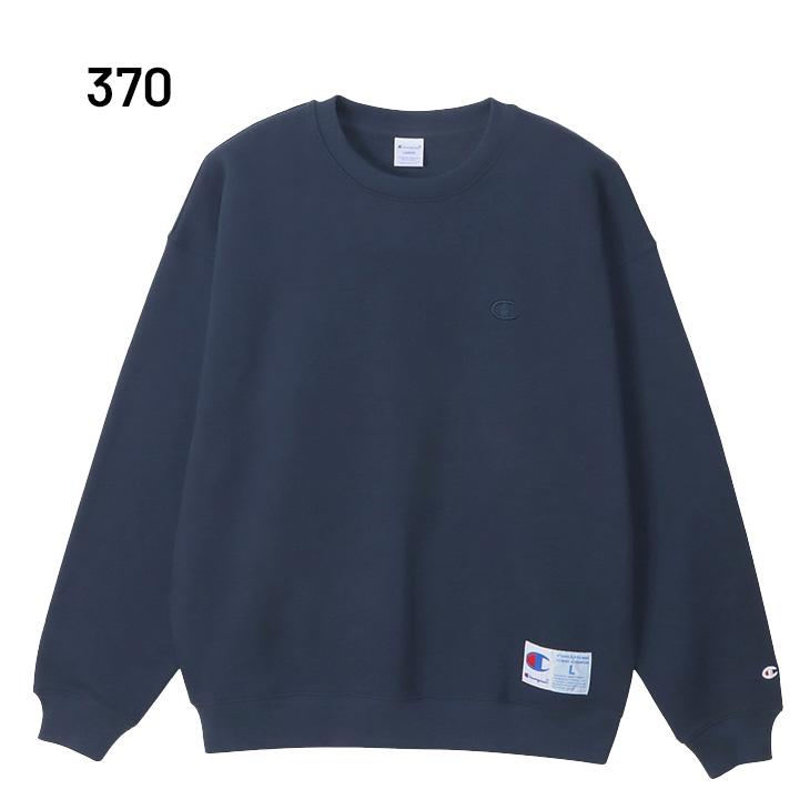 今期新作Champion クルーネックスウェットシャツ C3-Y034 ブラック チャンピオン スーパーフリース スウェット クルーネック