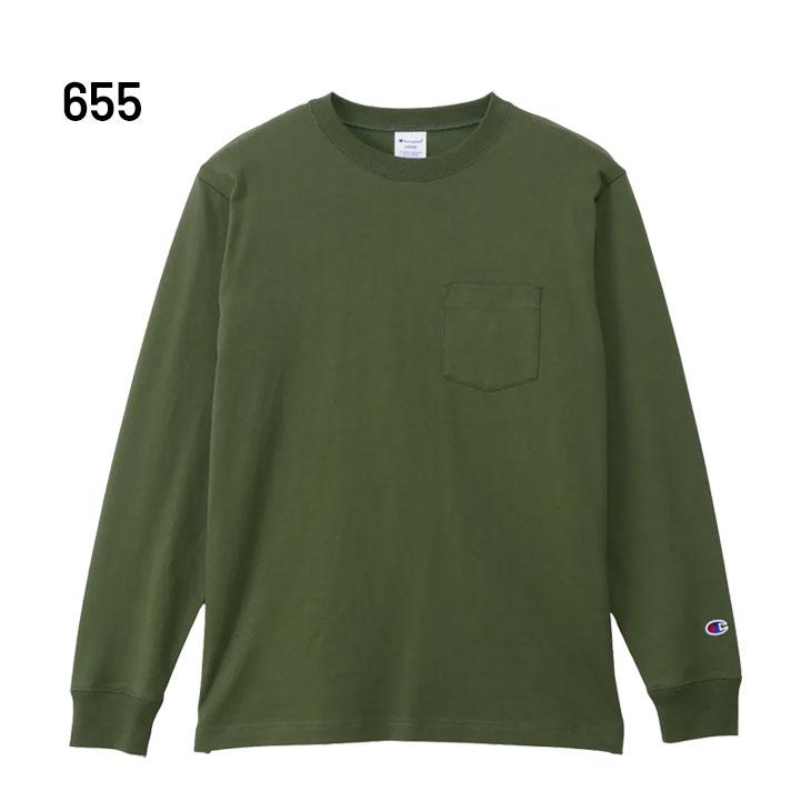 Champion（チャンピオン） 長袖 Tシャツ メンズ ポケットT 無地 ロンT
