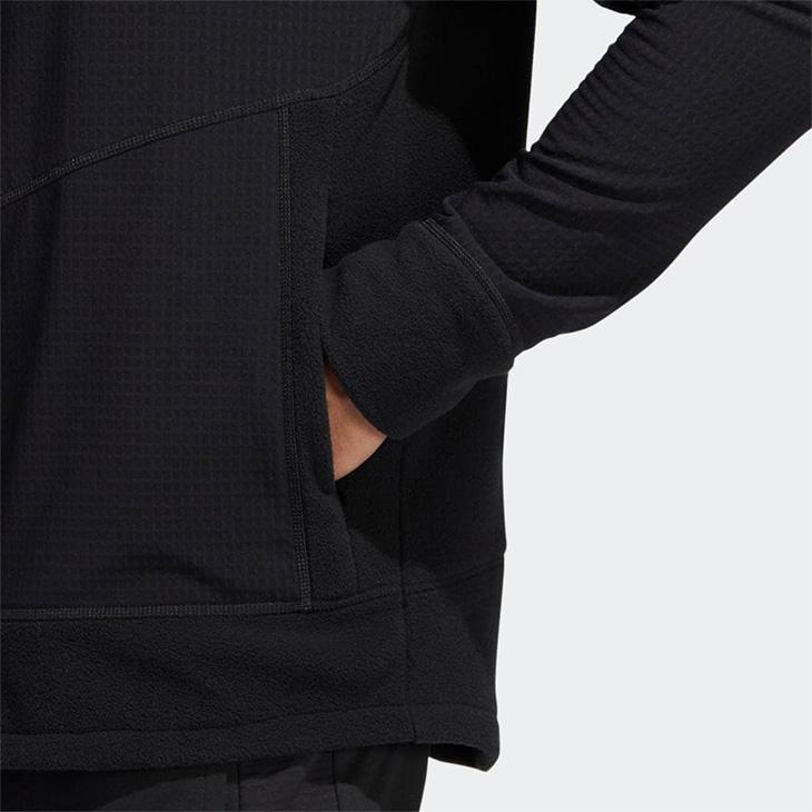 新品adidas ジップアップジャケット 黒　フリースセットアップ　ゴルフ秋冬 adidas アディダス メンズ ブルゾン ゴルフウェア GOLF 長袖