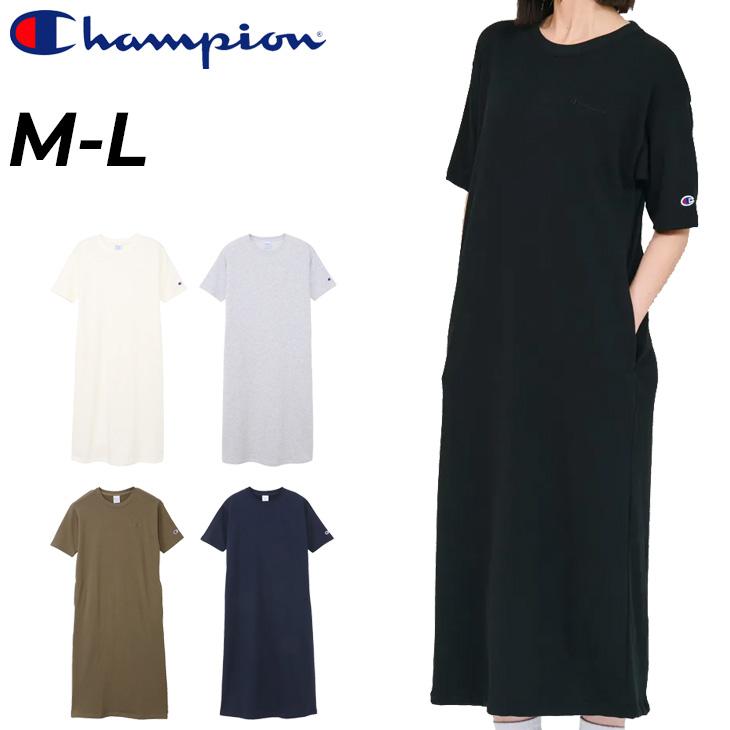 Champion（チャンピオン） 半袖 スウェットワンピース レディース 膝下