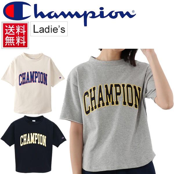 スウェットシャツ 半袖 トレーナー レディース Champion チャンピオン クルーネック ビスエット ロゴ スポーティ カジュアル Cw P011 取寄 Cw P011 World Wide Market 通販 Yahoo ショッピング
