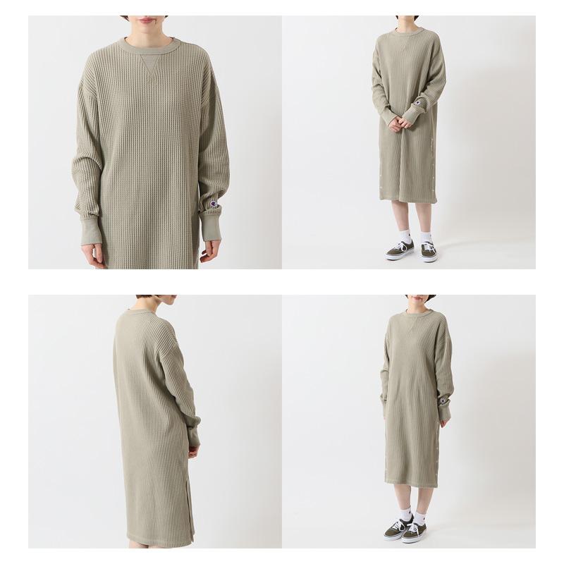 長袖 ワッフル ワンピース サーマル レディース Champion チャンピオン ロング丈 ドレス スポーティ カジュアル ウェア Cw S409 Cw S409 World Wide Market 通販 Yahoo ショッピング
