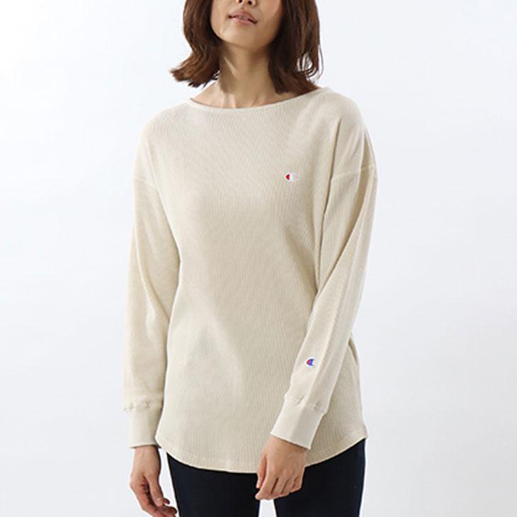 Champion ワッフルロンＴ Champion（チャンピオン） Tシャツ メンズ 長袖 ワッフル素材 綿混