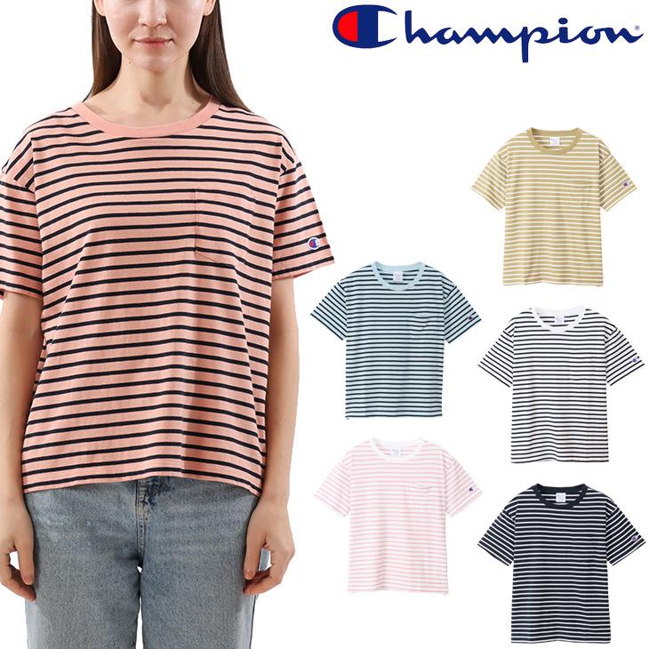 半袖 Tシャツ 胸ポケット レディース Champion チャンピオン S S ボーダーtシャツ スポーティ カジュアル ウェア ポケt ボーダー柄 女性 シンプル Cw T327 Cw T327 World Wide Market 通販 Yahoo ショッピング