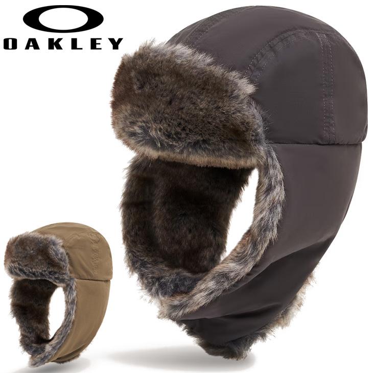 Oakley フライトキャップ ブラック/ベージュ OAKLEY（オークリー） パイロットキャップ 防寒用 帽子 耳当て付き