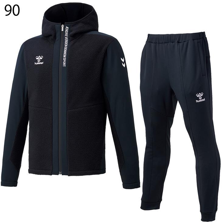 ヒュンメル　セットアップ　スカル　ジャージ　フリース　トレーニングウェア　黒 hummel（ヒュンメル） トレーニングウェア 上下セット メンズ フリース
