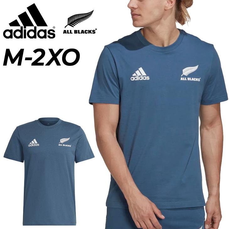 adidas アディダス  ラグビー　オールブラックス　トレーニングシャツ アディダス オールブラックス ラグビー 半袖Tシャツ - ブラック
