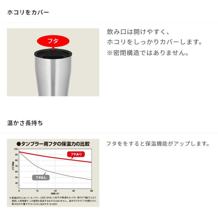 タンブラー用フタ 320〜420mlサイズ専用 サーモス THERMOS フタのみ 真空断熱タンブラー用 食洗機対応 蓋 ふた 黒 ブラック グレー/JDE-Lid｜w-w-m｜04