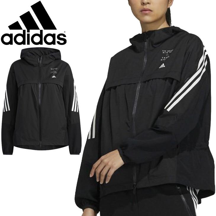 トレーニング アウター 薄手 ジャージ レディース adidas アディダス W MHE 3st クロスジャケット/スポーツウェア 黒 ブラック  フィットネス 女性 /JKO10-GM8830 : jko10-gm8830 : WORLD WIDE MARKET - 通販 - 