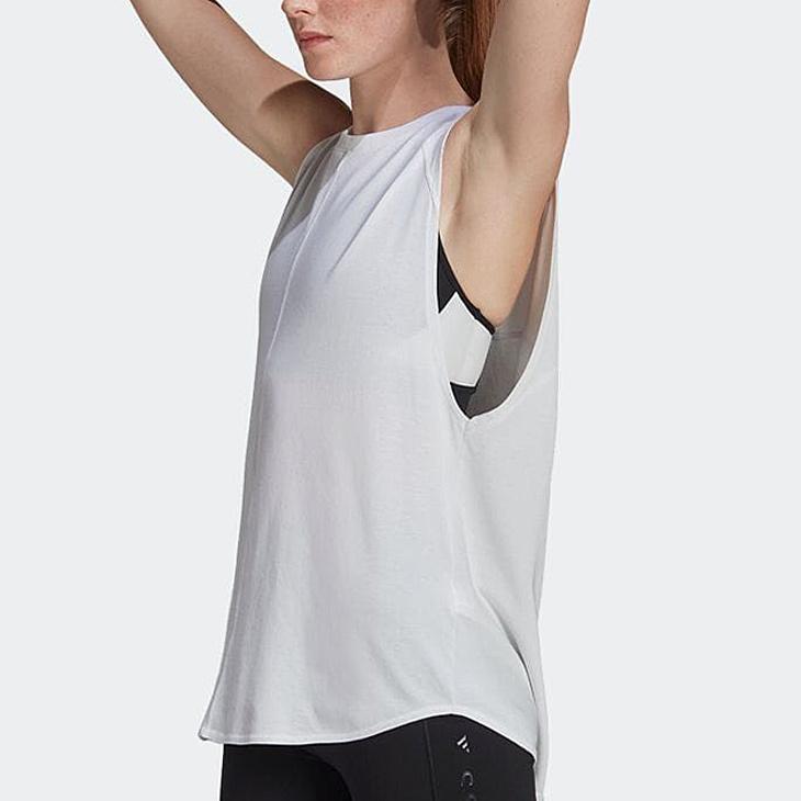 adidas アディダス ミニ丈 Tシャツ×タンクトップ ホワイト トップス adidas アディダス ミニ丈 Tシャツ×タンクトップ ホワイト
